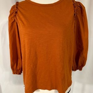Banana Republic Rust Puff Sleeve half Tshirt